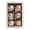 1Pz Pallina Sfera Di Vetro Decorata A Mano Rosa Lucido 80Mm