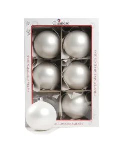 1Pz Pallina Sfera Di Vetro Liscia Bianco Opaco 80Mm