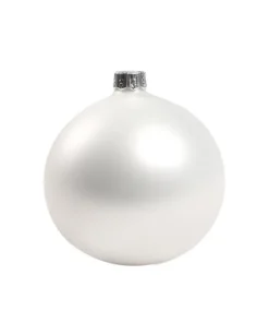 1Pz Pallina Sfera Di Vetro Liscia Bianco Opaco 80Mm
