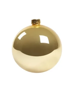 1Pz Pallina Sfera Di Vetro Liscia Oro Lucido 80Mm Per Albero Di Natale