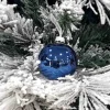 1Pz Pallina Sfera Di Vetro Blu Lucido 60Mm Per Albero Di Natale