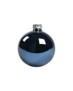 1Pz Pallina Sfera Di Vetro Blu Lucido 60Mm Per Albero Di Natale