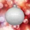 1Pz Pallina Sfera Di Vetro Liscia 120Mm Per Albero Di Natale Bianco