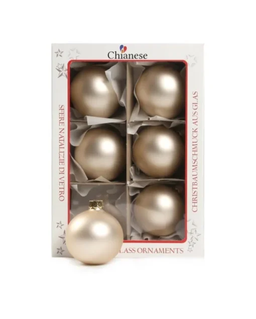 1Pz Pallina Sfera Di Vetro Liscia 60Mm Per Albero Di Natale Oro