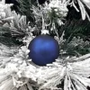 1Pz Pallina Sfera Di Vetro Liscia Blu Opaco 60Mm Per Albero Di Natale