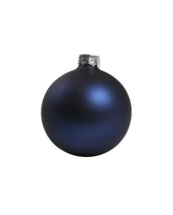 1Pz Pallina Sfera Di Vetro Liscia Blu Opaco 60Mm Per Albero Di Natale