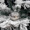1Pz Pallina Sfera Di Vetro Liscia Argento Lucido 80Mm