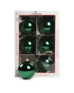1Pz Pallina Sfera Di Vetro Tinta Unita Verde Lucido 80Mm