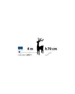 Renna Di Cristalli Acrilico 100 Led 4M+H70Cm