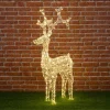 Renna Di Cristalli Acrilico 250 Led Bianco Caldo 3D