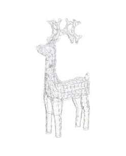 Renna Di Cristalli Acrilico 200 Led Bianco 3D