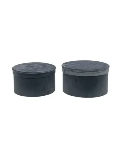 Set 2 Scatole Cilindriche Grigio O28,5X16 Cm Per Regali E Decorazioni Di Natale