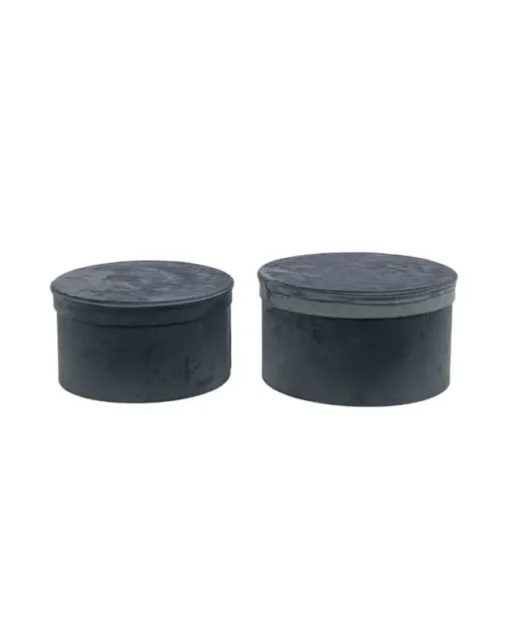 Set 2 Scatole Cilindriche Grigio O28,5X16 Cm Per Regali E Decorazioni Di Natale