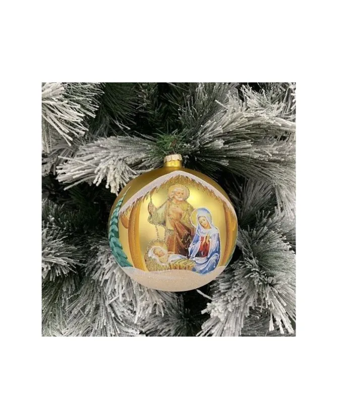 Sfera Di Vetro Decorata A Mano 150Mm Per Albero Di Natale