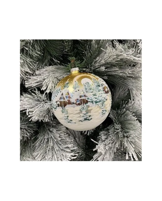 Sfera Di Vetro Decorata A Mano 150Mm Per Albero Di Natale