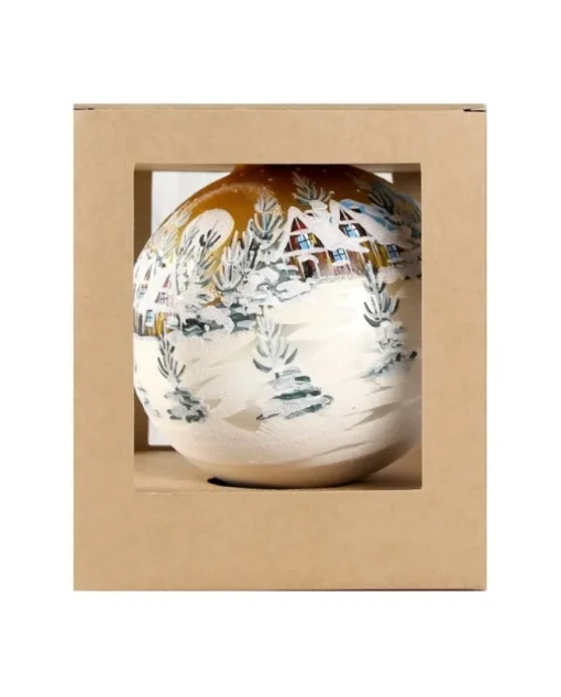 Sfera Di Vetro Decorata A Mano 150Mm Per Albero Di Natale