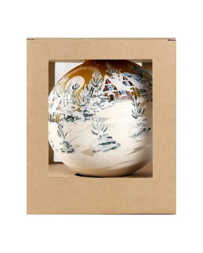 Sfera Di Vetro Decorata A Mano 150Mm Per Albero Di Natale