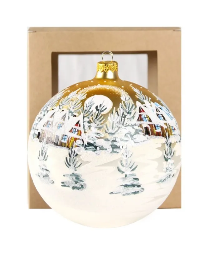 Sfera Di Vetro Decorata A Mano 150Mm Per Albero Di Natale