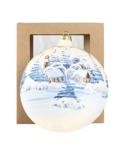 Sfera Di Vetro Decorata A Mano O150Mm Per Albero Di Natale