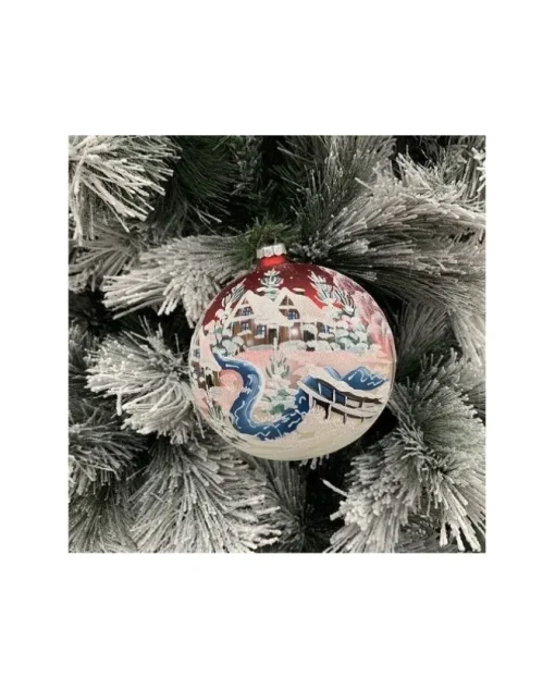 Sfera Di Vetro Decorata A Mano 150Mm Per Albero Di Natale