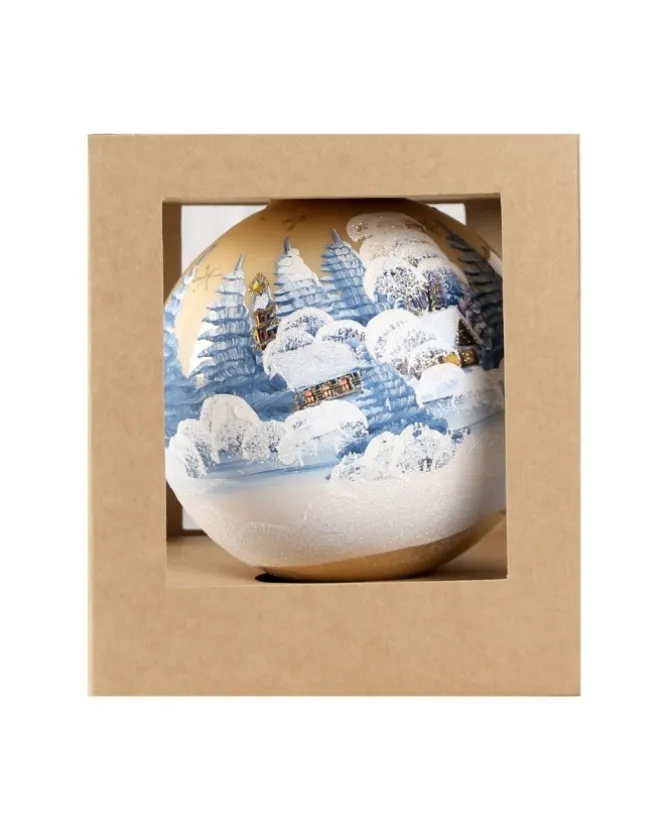 Sfera Di Vetro Decorata A Mano 150Mm Per Albero Di Natale