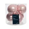 Sfere Palline Vetro Smalto, Mix Opaco D.8Cm Rosa Cipria