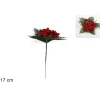 Spillone Con Foglie E Bacche Rosse 17 Cm