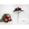 Spillone Natalizio Con Fogli E Bacche E Pigne Innevate 17 Cm